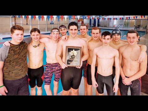Press photo/Andy Scheidler - From left: Kyler Cochran, Hunter Cabe, Isaiah Stockton, Jacob Cabe, Michael Frazier (holding plaque), Caden Tyler, Joseph Vernelson, Blake Cassada, Luke Borgmann, Clayton Guynn. Not pictured: Traveler Shaw, Landon Shaw.