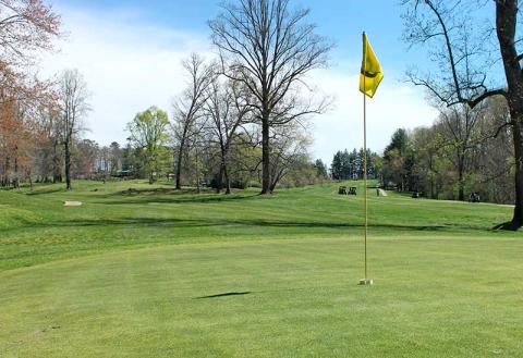 Press photo/Andy Scheidler - The cups at Franklin Golf Course have been raised two inches above the level of the green, which prevents people from reaching into the hole to get their ball. 