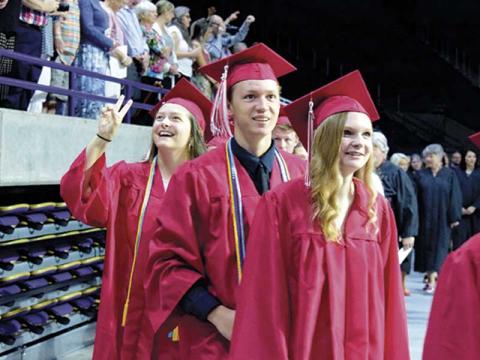 File photo - Franklin High graduates enjoy their moment in the spotlight at the 2019 commencement.