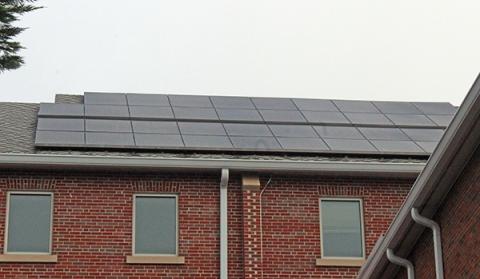 Press photo/Jake Browning - Mountain View Intermediate School’s solar power array would function similarly to an array that was installed on the roof at First United Methodist Church.