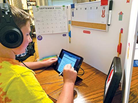 Press photo/Jake Browning - Rowan Morgan is now a full-time homeschool student, a decision his mother made due to frustrations with virtual learning.
