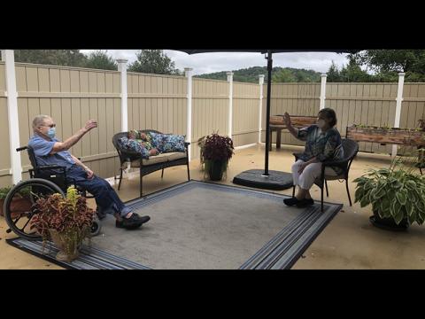 Grandview Manor has started letting residents meet outside with a friend or relative while observing social distancing protocols.