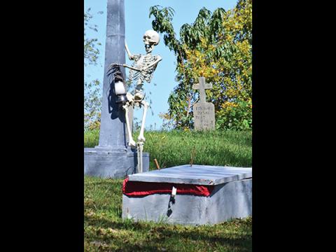 Press photos/Linda Mathias - Macon County homes are putting out their scariest displays ahead of Halloween on Saturday, Oct. 31.  