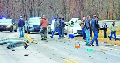 Press photo/Jake Browning - Officers from the Macon County Sheriff’s Department, the Clay County Sheriff’s Department and the North Carolina State Highway Patrol were among the dozens of officers who responded to the incident.