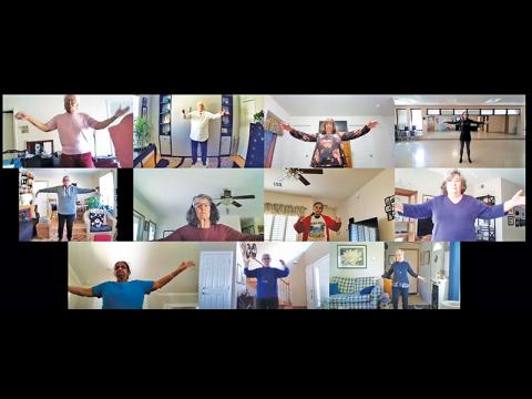 Photo submitted With the Crawford Senior Center closed, Lynn Rigg’s tai chi class has moved to Zoom.