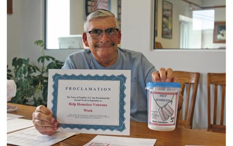 Press photo/Jake Browning - Ned Kraft and members of the Presbyterian Church men’s group are collecting donations to help homeless veterans.