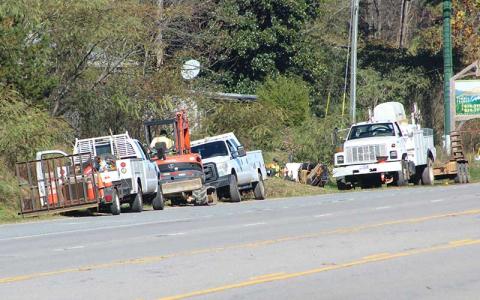 Press photo/Jake Browning - Construction has started along Highway 441 to extend broadband service to the southern end of the county.