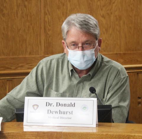 The Macon County Board of Health discussed during their last meeting the use of monoclonal antibodies as a means of treating COVID. Pictured is Dr. Donald Dewhurst, medical director.