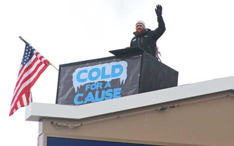 Press/File photo - Tim Crabtree and Jacob Reiche will take their turns in the crane for this year’s Cold for a Cause.