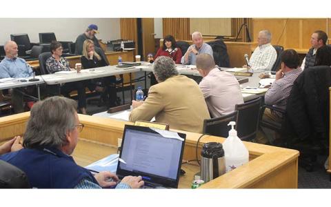 Press photo/Thomas Sherrill - The Macon County Board of Commissioners and the Board of Education held a joint meeting on Dec. 21 to discuss school improvement projects.