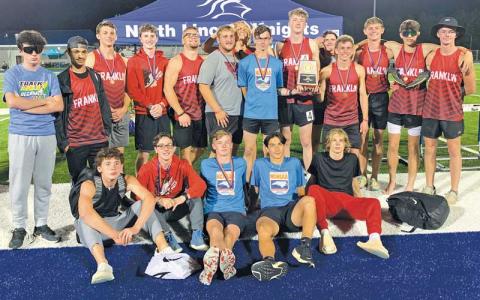 Press photo/Will Woolever - Panther men’s track and field is pictured at the 3A West Regional meet May 12. The team won the 3A Outdoor State Championship at North Carolina A&T May 19. 