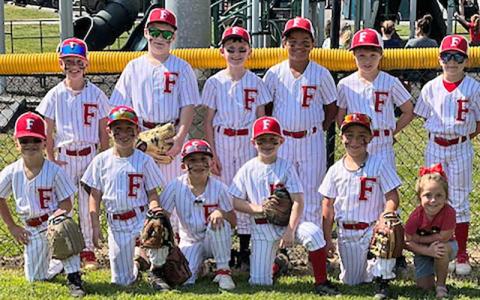Photo courtesy of Deena Carpenter - Franklin’s 8U baseball All-Stars are pictured on their home field at Parker Meadows, including Leighton Mason, Maddox Rostallon, Branson Carpenter, Gunner Crawford, Greyson Breedlove, Lincoln Cashion, William Daniels, Zachary Bogedain, Judah Savaiko, Gavin Fuller, Jared Estes and Brantley Monteith.