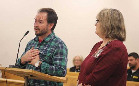Press photo/Thomas Sherrill - Franklin Town Council member David Culpepper and Town Manager Amie Owens.