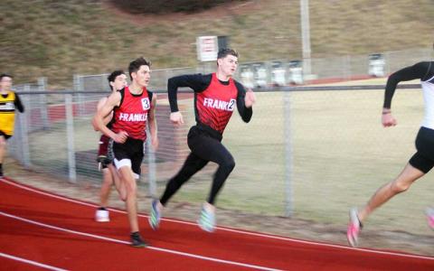 Press file photo - Sophomore Justin Rodriguez (left) and senior Elijah Cochran run the 500-meter dash  at Swain Nov. 29. 