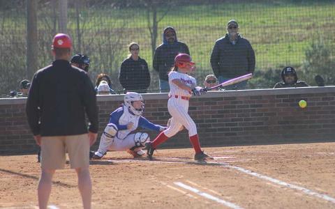 Press photo/Will Woolever - Senior Laura Holland hits a groundball versus Madison at Macon Middle School March 28. 