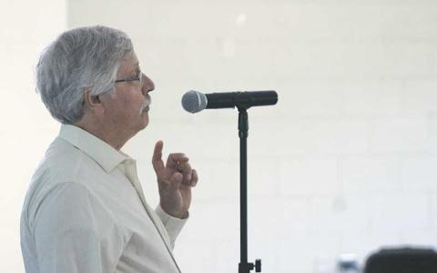 Press photo/Thomas Sherrill - Dr. Mark Messino speaks to Affiliated Monitors during its Franklin meeting on Thursday, June 20.