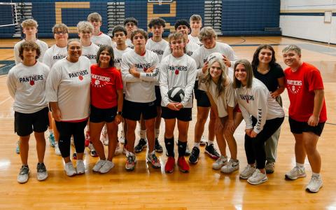 Photo courtesy of Bekah Brooks. Franklin High School’s first-ever men’s volleyball team advanced to the N.C. Boys High School Volleyball Association state playoffs this spring. 