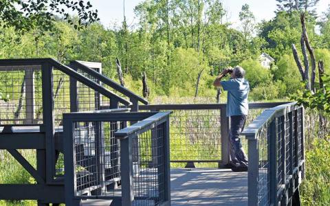 Photo/Fred Alexander - The Barbara McRae Viewing Platform on the Little Tennessee River Greenway