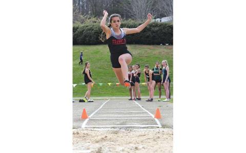 Press file photo - Macon Early College student Laura Covarrubias has been a track and field standout for the Franklin Panthers. She is pictured competing in the long jump in March 2022.