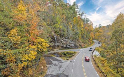 Photo/Eric Haggart - A past fall pictured at Bridal Veil Falls in the Cullasaja Gorge.