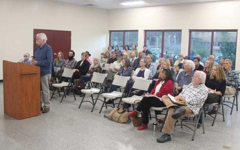 Press photo/Thomas Sherrill - More than three dozen community members showed up for the Macon County Planning Board meeting on Nov. 7. However, no business could be conducted because there was not a quorum of the board members. 