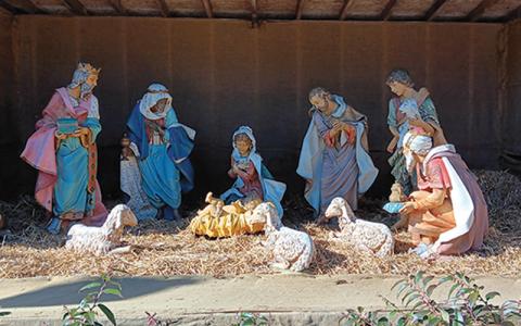 Press photo/Eric Braham. The nativity scene on the Courthouse square, Main Street in Franklin.