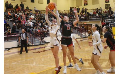 Senior Aubrey Haley fights for a rebound at Cherokee Nov. 26. (Press file photo)