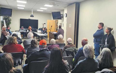 Press photo/Thomas Sherrill - A full meeting room at the Macon County Health Department at the Jan. 2 county Planning Board meeting.