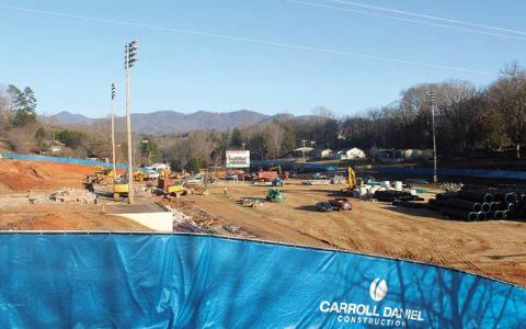 Press photo/Thomas Sherrill - A view of the Franklin High School stadium construction site.