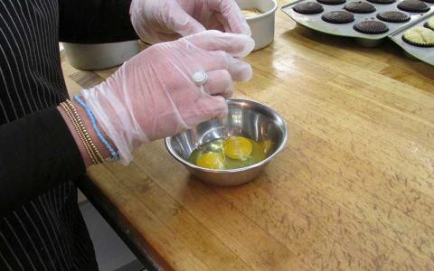 Press photo/Christian A. Ray - Eggs are a vital part of doing business for Renee’s Cake Shoppe in downtown Franklin.