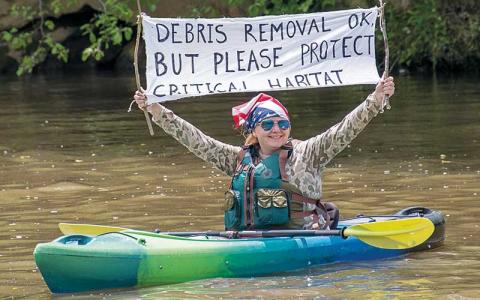 Photo/Bob Scott - Local riverkeepers held an “Honor the River” paddle on April 26 to show their support for preservation of the Little Tennessee River and other local waterways.