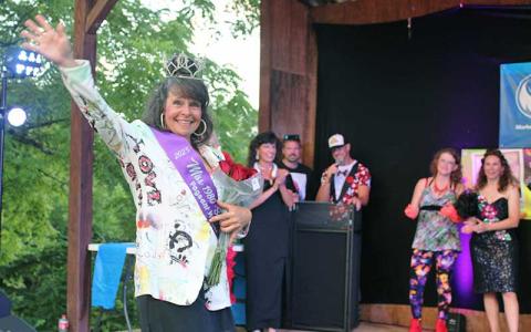 Press photo/Vickie Carpenter - Lora Barham was crowned Miss 1980 Something during the pageant on Saturday, July 26, at Currahee Brewing Company. More photos from the pageant will be posted on The Franklin Press Facebook page. 