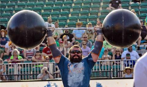 Photo courtesy of Rich Storry - World’s Strongest Man Franklin native Thomas Evans is pictured at this year’s World’s Strongest Man competition in Sacramento, California. 