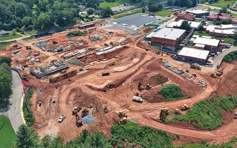 Photo courtesy of Eric Haggart - An aerial view of the Franklin High School construction site.