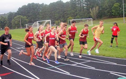 Panther cross country leaves the starting line in the FHS 2-Miler Aug. 13, the program’s first home meet since completion of the new Macon Middle School track.