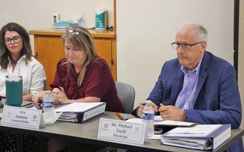 Press photo/Shelby Powell - Newly appointed Board of Health members Ava Ammons and Dr. Michael Toedt at their first meeting on Sept. 23.