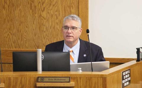 Press photo/Shelby Powell - County attorney Eric Ridenour discusses options for building a consolidated human services agency.