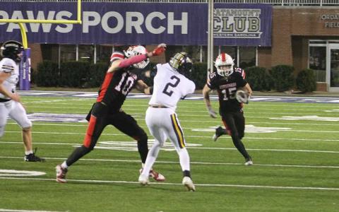Junior Damion Bowles returns a punt versus Tuscola at Western Carolina University Oct. 3. (Press file photo)