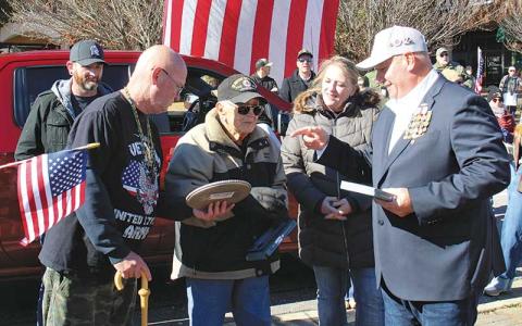 Press photo/Shelby Powell - World War II veteran Paul Shepherd was recognized as the oldest living veteran in Macon County during the Veterans Day ceremony on Tuesday. 