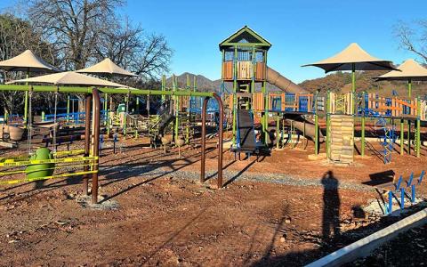Press photo/Will Woolever - Construction continues on the new inclusive playground at Sunnyside Park in East Franklin. At the Nov. 3 Town Council meeting, the board approved a contract to build restrooms, parking and sidewalks at the park.