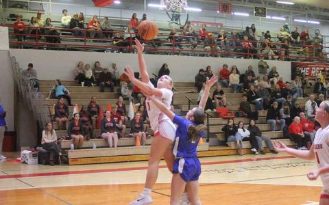 Press photo/Will Woolever - Rylee Greene attempts a tough running shot versus Bevard Dec. 16.