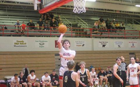 Press photo/Will Woolever - Junior Will Rauers elevates for a shot versus Hayesville Nov. 25. 