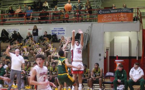 Press photo/Will Woolever - Senior Jackson Wilson attemps a 3-point shot versus Crest on Tom Raby Court Feb. 26.