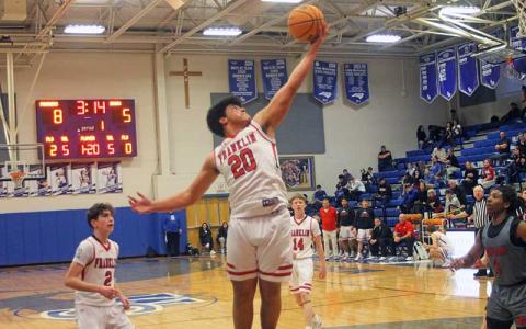 Press photo/Will Woolever - Daiveon Hall attempts a layup in the Mountain Eight Conference Men’s JV Final versus Pisgah last month.