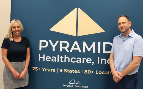 Press photo/Shelby Powell. Bridget Cain and Dan Gellman at Pyramid Healthcare’s new Franklin location.