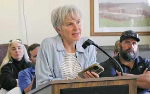 Press photo/Shelby Powell - Lisa Walker speaks at the Macon County Planning Board meeting.