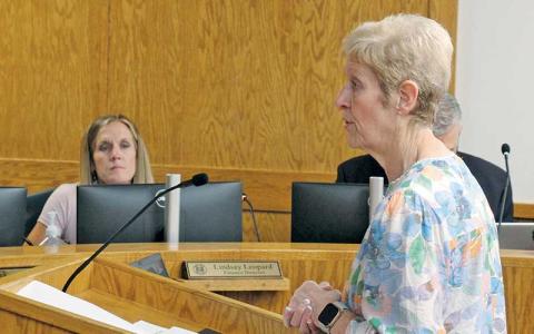 Press photo/Shelby Powell - Glenda Cook from Cullasaja Gorge Fire and Rescue requests a fire tax increase for the volunteer fire department.