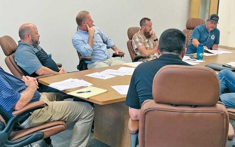 Press photo/Shelby Powell - Members of the Economic Development Commission met April 29 at the Macon County Courthouse Annex to elect new officers and discuss business.