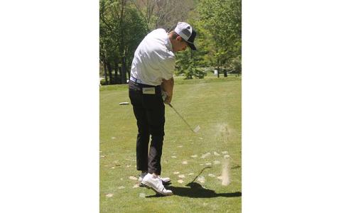 Jones tees off on Hole #6 at Highlands Falls Country Club during the 5A West Men’s Regional Championships May 4.