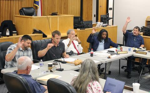 Press photo/Shelby Powell - The Macon County Board of Commissioners unanimously voted to bar the Sheriff's Office from spending county funds on Flock cameras and to terminate its contract with Flock as soon as possible.